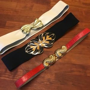 Amazing Vintage belts 1980s--Set of 3, size small